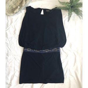 Laundry by Shelli Segal navy Grecian-style dress